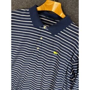 Masters Collection Mens XXL Striped Polo Shirt Golf 100% Mercerized Cotton Logo
